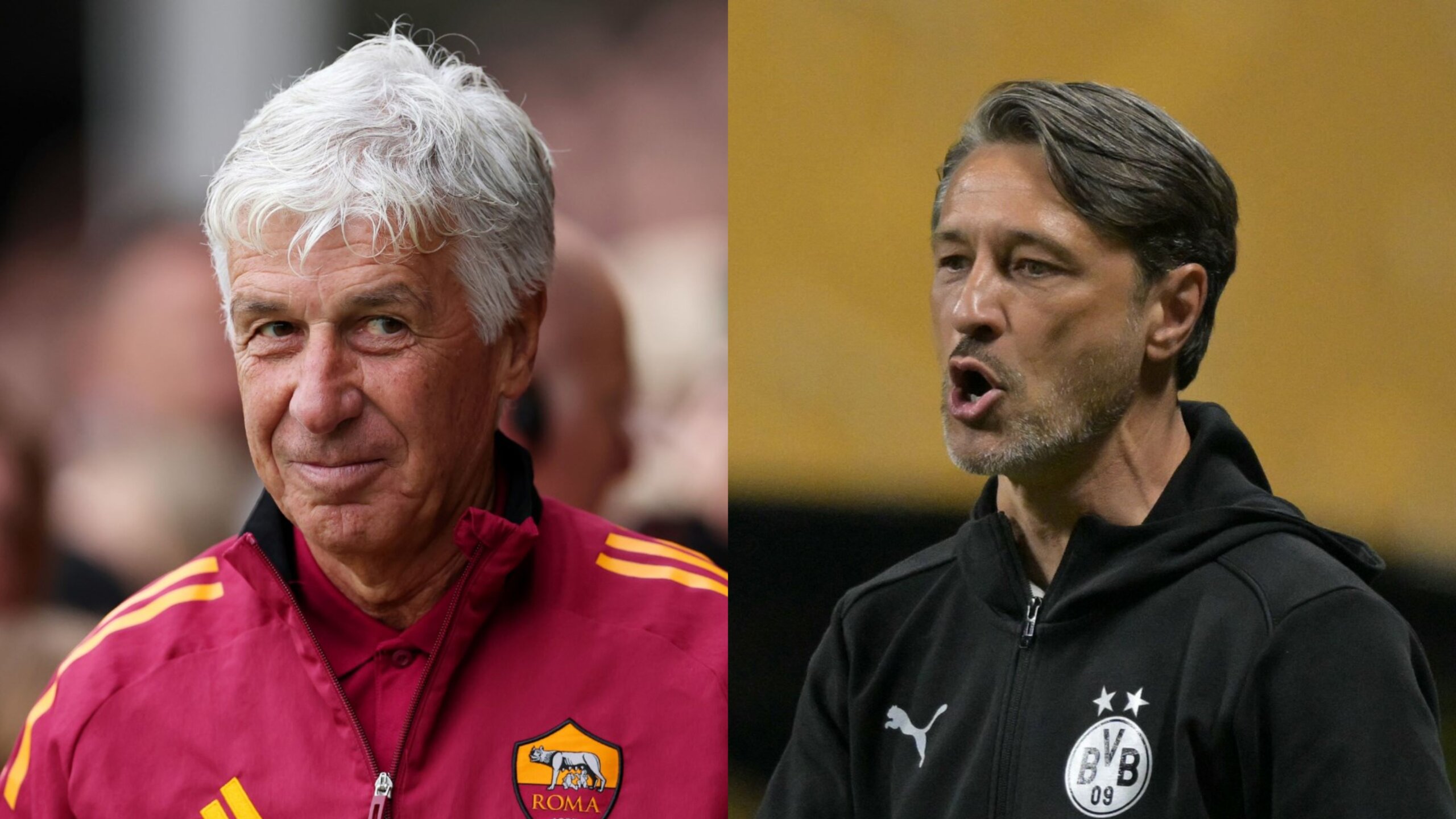 Roma Nears Fabio Silva Signing After Beating Dortmund 2 Gian20Piero20Gasperini20and20Niko20Kovac scaled
