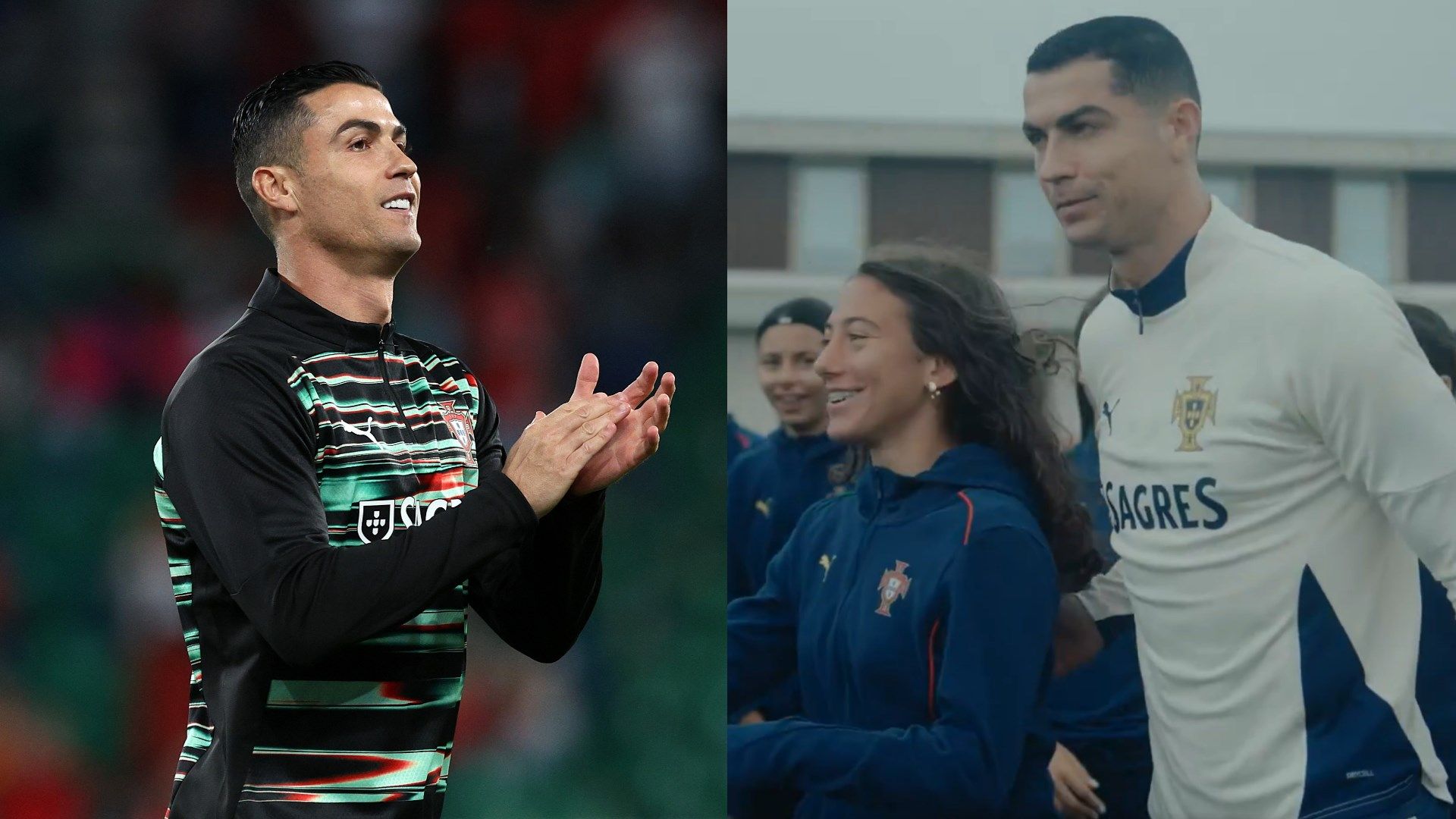 Portugal U16 Women's Team Meets Ronaldo for Unforgettable Inspiration 2 GOAL20 20Multiple20Images20 20220Split20 20Facebook90
